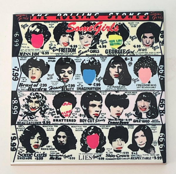 The Rolling Stones Album Ceramic Coaster Set: Retro Music Decor for Fans 4.25”