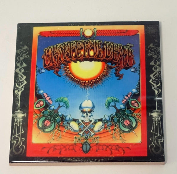 Grateful Dead Album Ceramic Coaster Set: Retro Music Decor for Fans 4.25”