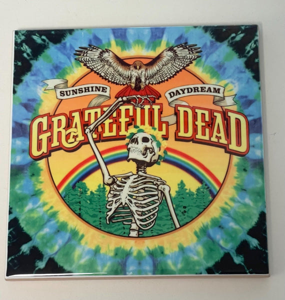 Grateful Dead Album Ceramic Coaster Set: Retro Music Decor for Fans 4.25”