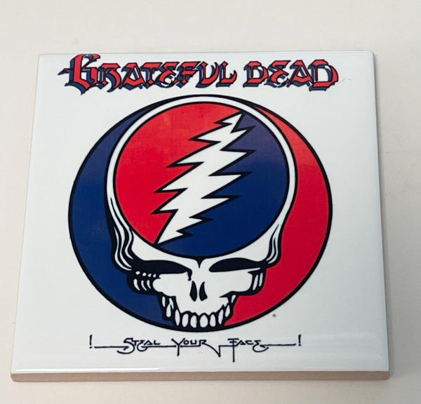 Grateful Dead Album Ceramic Coaster Set: Retro Music Decor for Fans 4.25”