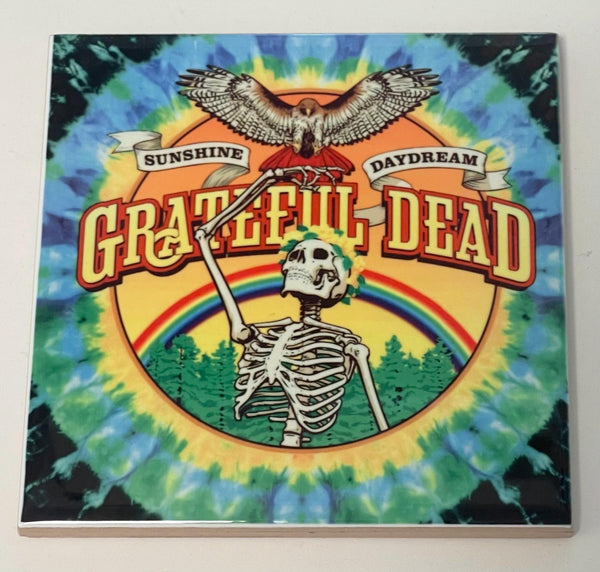 Grateful Dead Album Ceramic Coaster Set: Retro Music Decor for Fans 4.25”