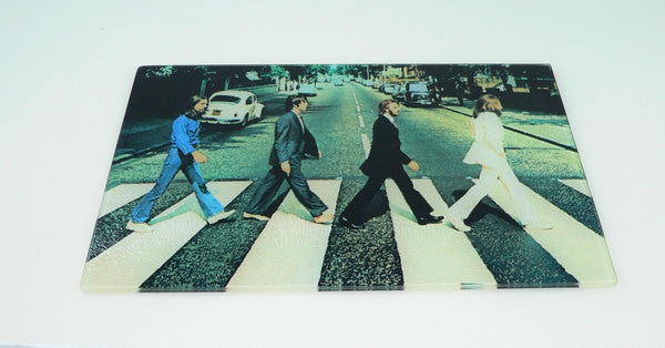 Abbey Road Beatles Tempered Glass Cutting Board: Charcuterie Platter & Serving Tray Memorabilia