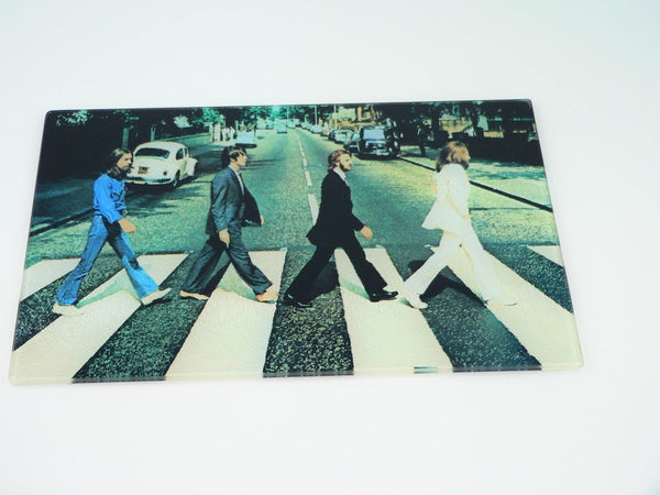 Abbey Road Beatles Tempered Glass Cutting Board: Charcuterie Platter & Serving Tray Memorabilia