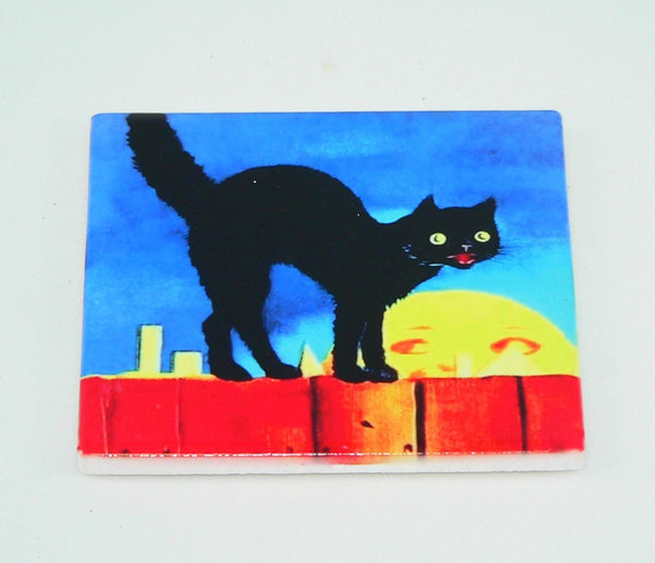 Vintage Halloween Postcard Coasters Set: Retro Decor, Shatterproof & Colorful Fall Party Accessories