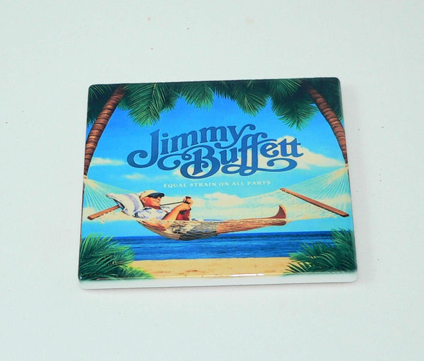 Jimmy Buffett Album Cover Ceramic Coaster Set Retro Music Lovers. 4.25”