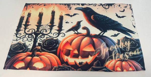 Handcrafted Halloween Placemats: Crow Gorhic Decod for Halloween Dining Tables Placemats