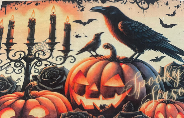 Handcrafted Halloween Placemats: Crow Gorhic Decod for Halloween Dining Tables Placemats