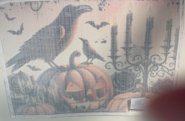 Handcrafted Halloween Placemats: Crow Gorhic Decod for Halloween Dining Tables Placemats