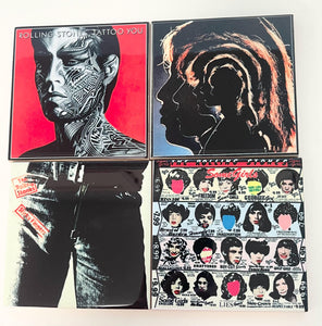 The Rolling Stones Album Ceramic Coaster Set: Retro Music Decor for Fans 4.25”