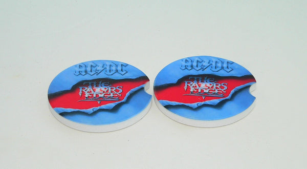 ACDC Album Car Coasters: Sandstone Drink Holders for Music Lovers | Unique Cupholder Accessories Gift