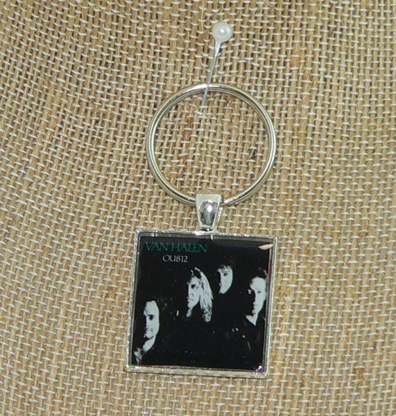 Van Halen OU812 Album Cover Necklace or Key Chain, Vintage Music Jewelry, Retro Pop Culture Gift, Handmade Music Lover Accessory