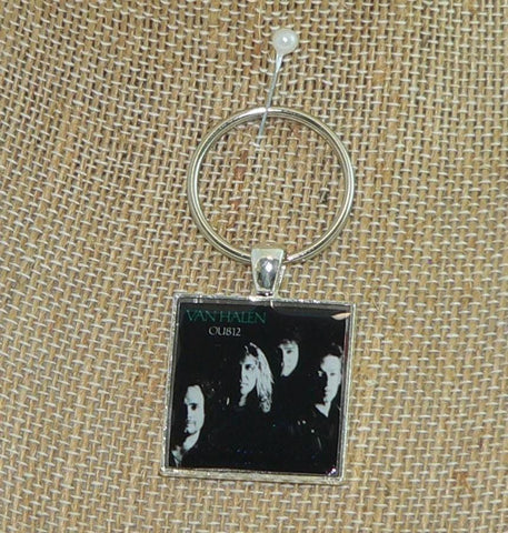 Van Halen OU812 Album Cover Necklace or Key Chain, Vintage Music Jewelry, Retro Pop Culture Gift, Handmade Music Lover Accessory