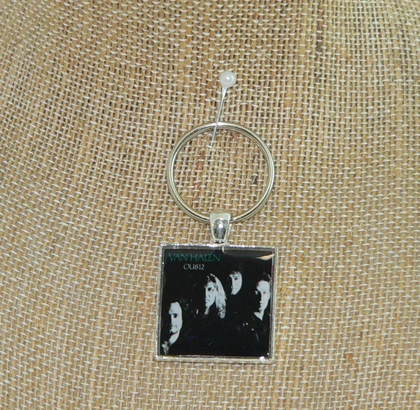 Van Halen OU812 Album Cover Necklace or Key Chain, Vintage Music Jewelry, Retro Pop Culture Gift, Handmade Music Lover Accessory