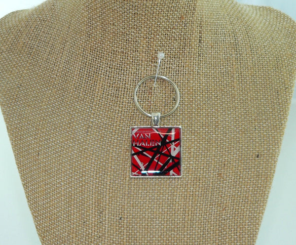 Van Halen Best of Both Worlds Album Cover Necklace & Key Chain: Vintage Music Jewelry Gift for Rock Lovers