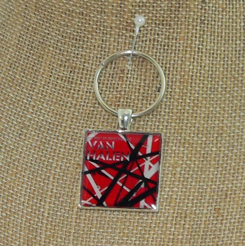 Van Halen Best of Both Worlds Album Cover Necklace & Key Chain: Vintage Music Jewelry Gift for Rock Lovers