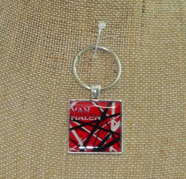 Van Halen Best of Both Worlds Album Cover Necklace & Key Chain: Vintage Music Jewelry Gift for Rock Lovers
