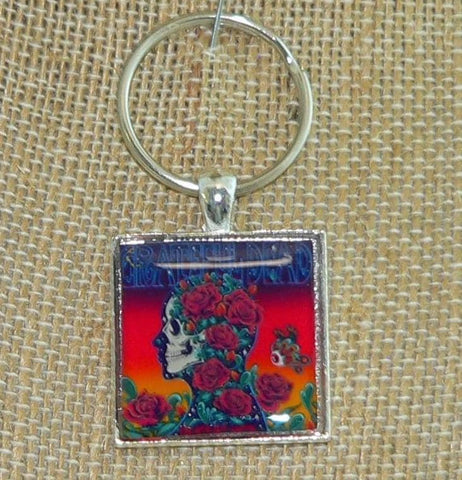 Vintage Grateful Dead Album Cover Necklace or Keychain: Best Of Grateful Dead Music Jewelry for Pop Culture Lovers