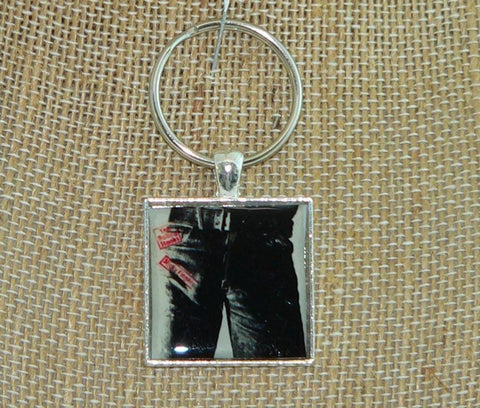 Rolling Stones Sticky Fingers Album Necklace or Keychain: Iconic Rock Music Accessory for Fans