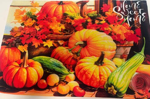 Handcrafted Autumn Harvest Placemats: Rustic Farmhouse Decor for Thanksgiving & Fall Dining Tables Placemats