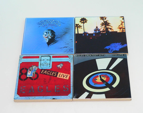 The Eagles Album Ceramic Coaster Set: Retro Music Decor for Fans 4.25” The Eagels Coasters