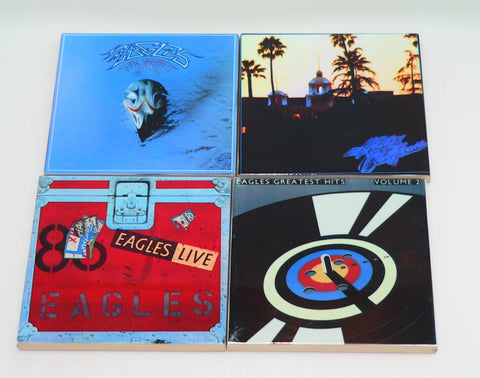 The Eagles Album Ceramic Coaster Set: Retro Music Decor for Fans 4.25” The Eagels Coasters