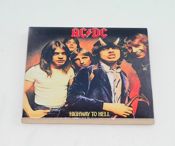 ACDC Album Ceramic Coaster Set | Retro Music Decor for Fans | Rock N' Roll Coasters | Vintage Album Art | Ceramic Bar Accessories