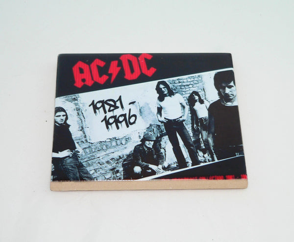 ACDC Album Ceramic Coaster Set | Retro Music Decor for Fans | Rock N' Roll Coasters | Vintage Album Art | Ceramic Bar Accessories