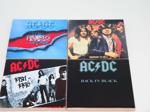 ACDC Album Ceramic Coaster Set | Retro Music Decor for Fans | Rock N' Roll Coasters | Vintage Album Art | Ceramic Bar Accessories