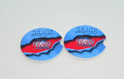 ACDC Album Car Coasters: Sandstone Drink Holders for Music Lovers | Unique Cupholder Accessories Gift