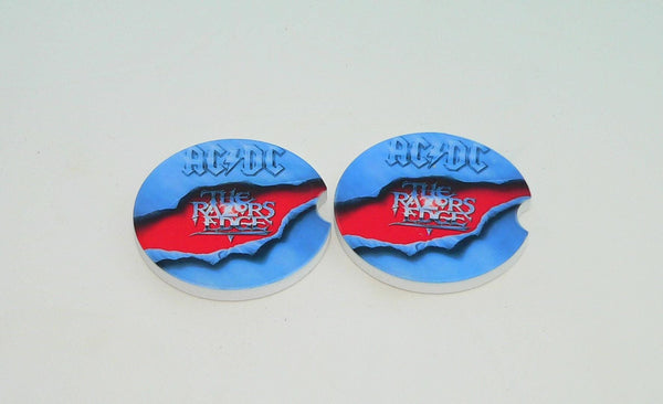 ACDC Album Car Coasters: Sandstone Drink Holders for Music Lovers | Unique Cupholder Accessories Gift