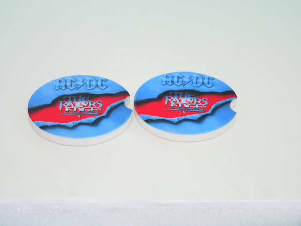 ACDC Album Car Coasters: Sandstone Drink Holders for Music Lovers | Unique Cupholder Accessories Gift
