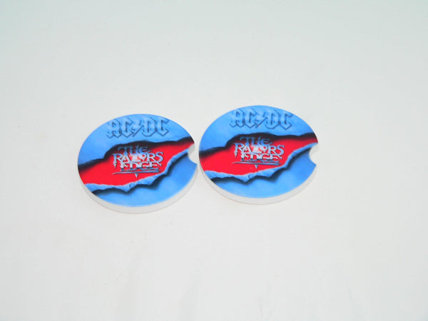 ACDC Album Car Coasters: Sandstone Drink Holders for Music Lovers | Unique Cupholder Accessories Gift