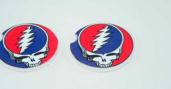 Grateful Dead Album Cover Car Coasters: Sandstone Drink Holders for Music Lovers | Unique Cupholder Accessories Gift Grateful Dead Skull