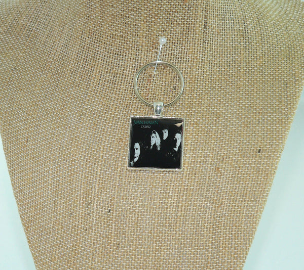 Van Halen OU812 Album Cover Necklace or Key Chain, Vintage Music Jewelry, Retro Pop Culture Gift, Handmade Music Lover Accessory