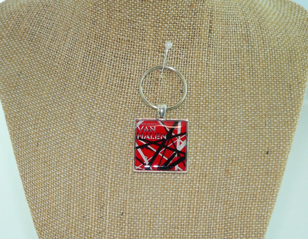 Van Halen Best of Both Worlds Album Cover Necklace & Key Chain: Vintage Music Jewelry Gift for Rock Lovers