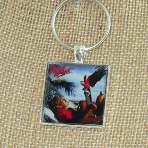 Jimmy Buffett Album Cover Necklace & Keychain: Iconic Rock Music Memorabilia | Unique Fan Gift Accessory Songs You Know By Heart